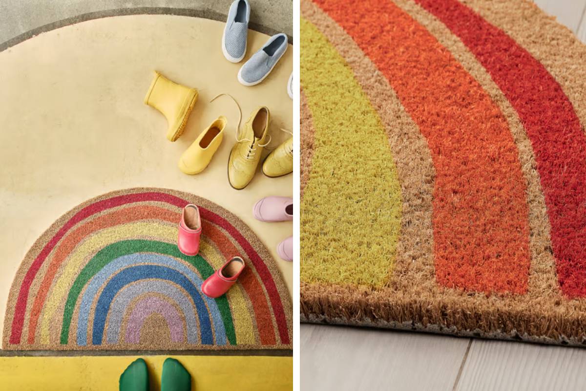 particolari dello zerbino arcobaleno Ikea