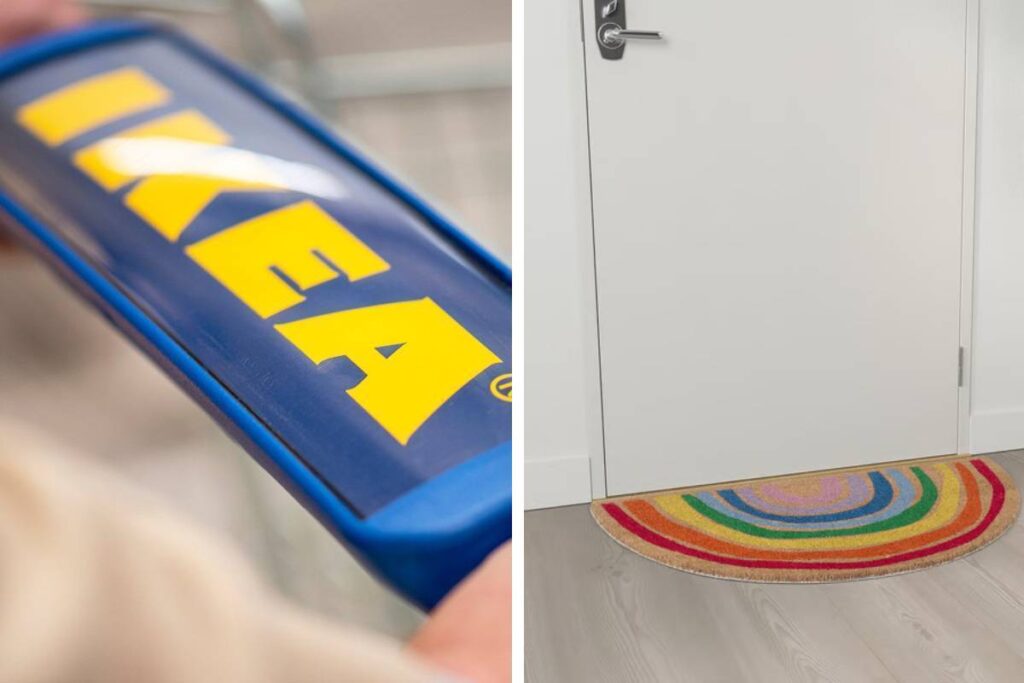 Lo zerbino IKEA che mette buonumore nei giorni di pioggia: arcobaleno e fibra di cocco