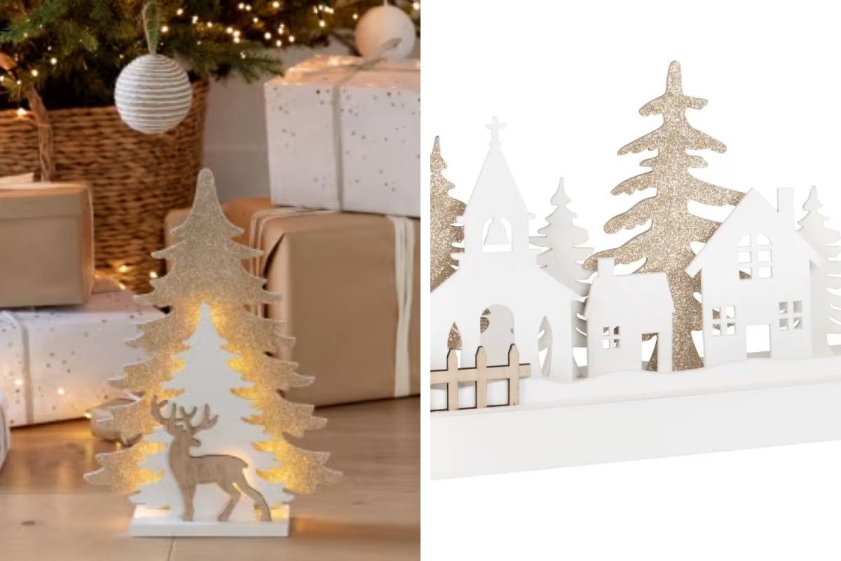 abete con cervo e decorazione di foresta maisons du monde per il natale 20205