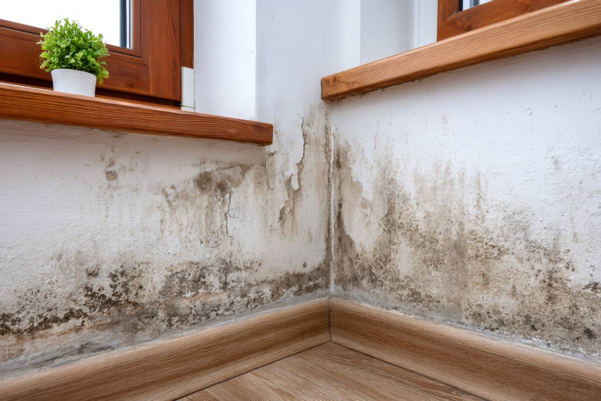 muffa sul muro di casa