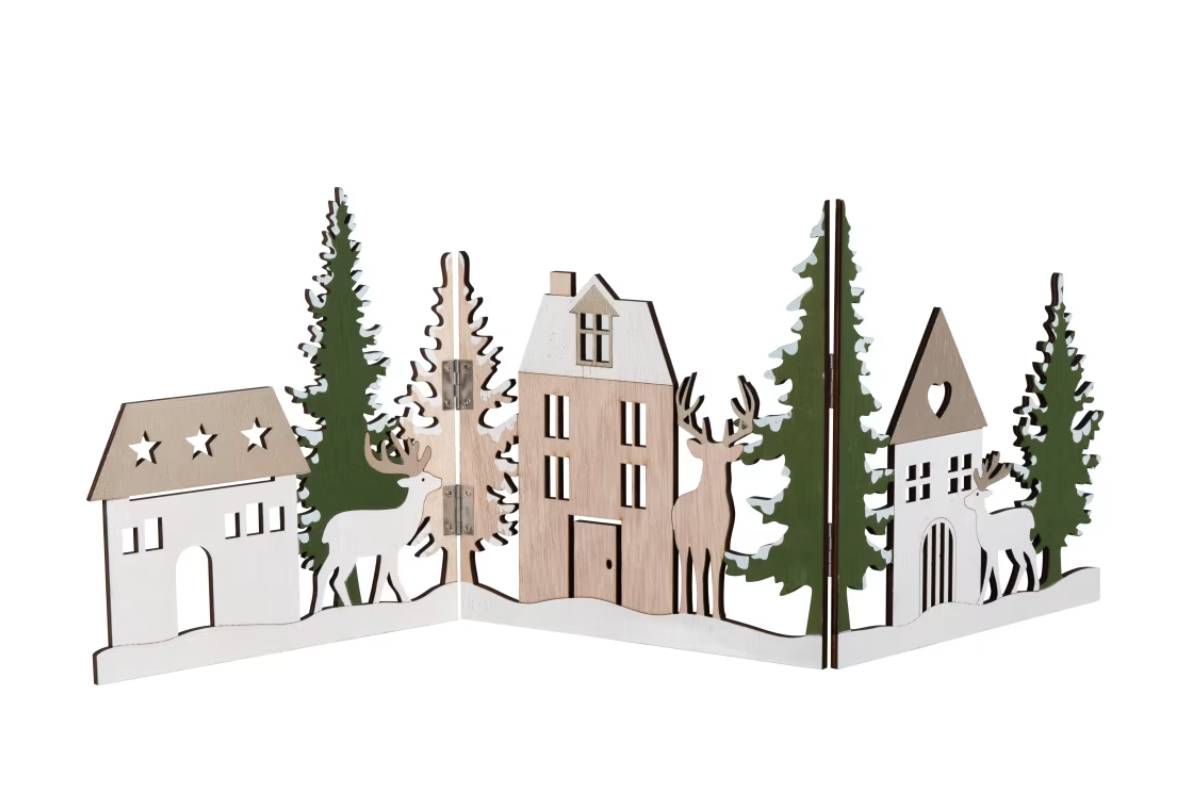 villaggio natale 2025 di legno di pioppo maisons du monde