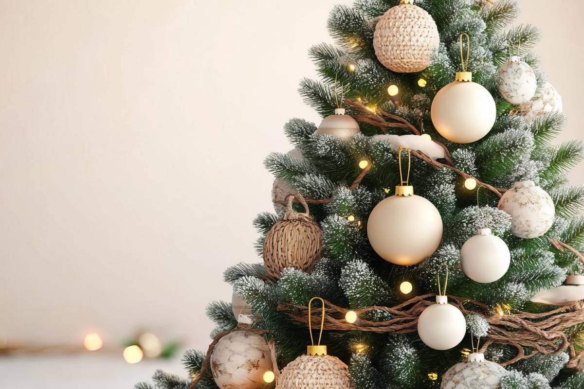 albero di natale dai toni pastello shabby chic