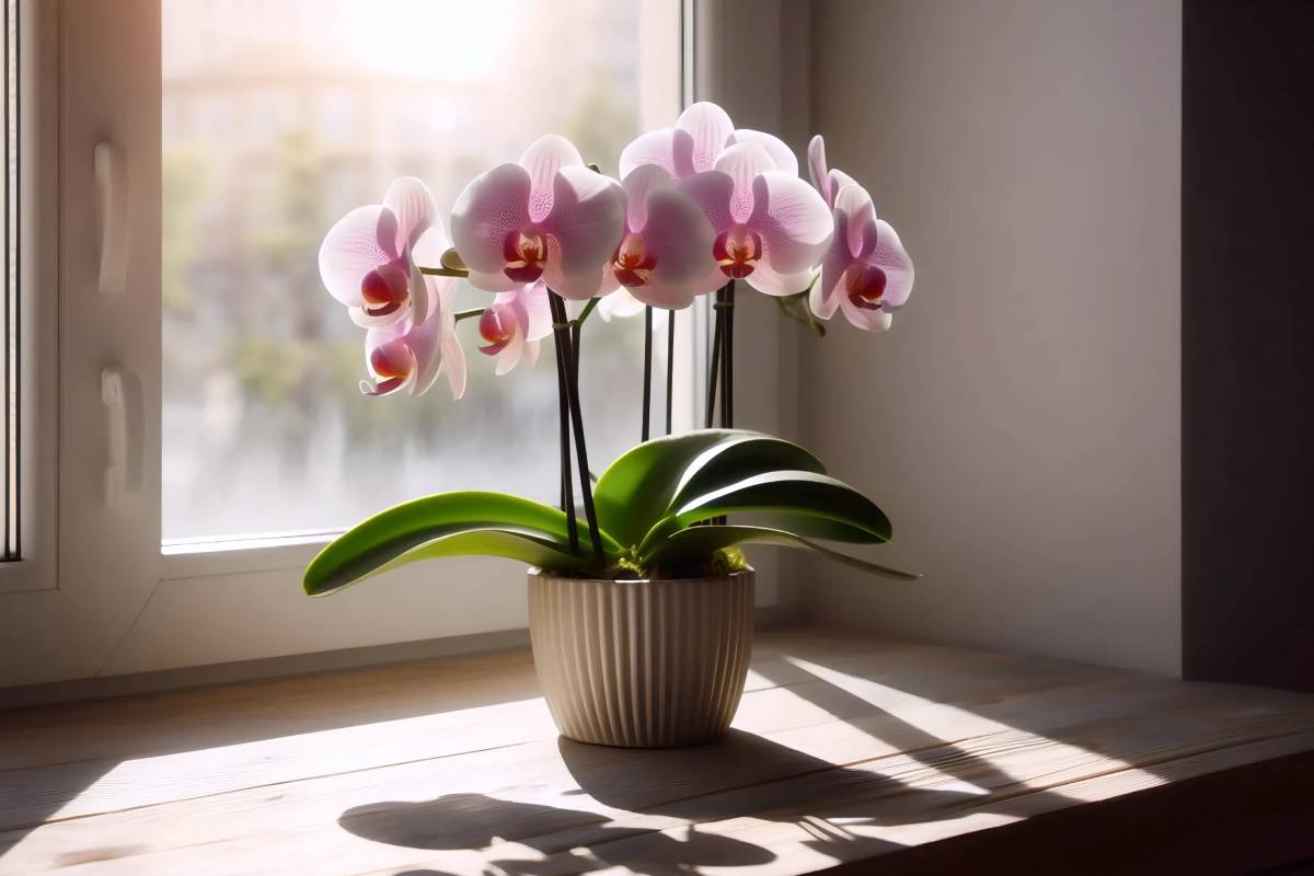 orchidea davanti ad un finestra, come farla rifiorire