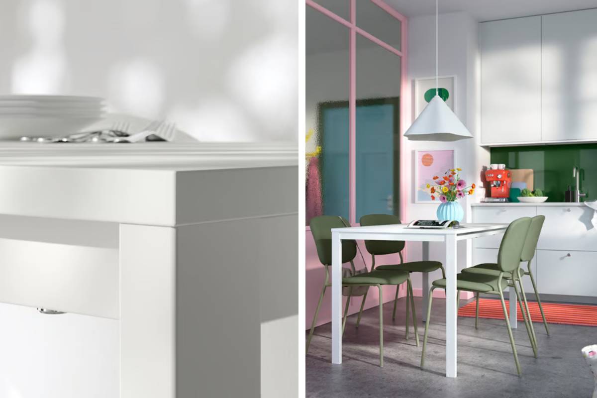 particolari del tavolo IKEA VIHALS