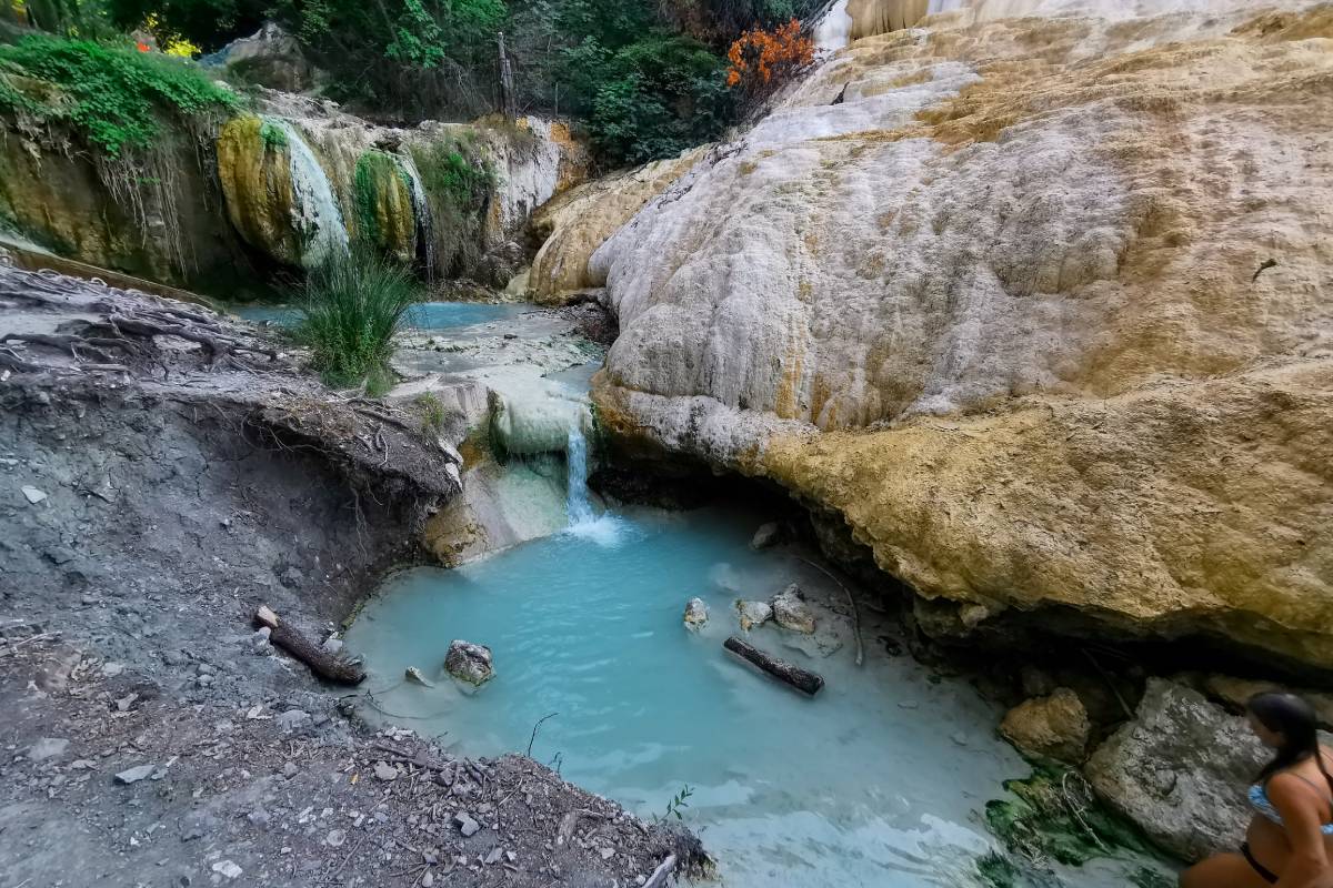 terme libere di Bagni San Filippo, in weekend di novembre